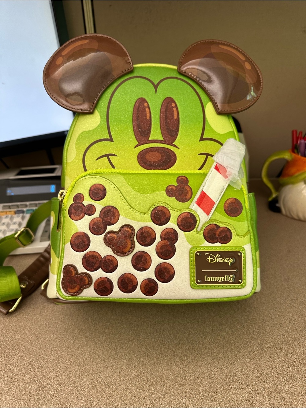 Loungefly Green Mickey Bubble Tea Mini Backpack
